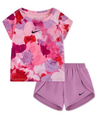 Girls' Toddler 2T-4T Move with Nature Crewneck T-Shirt and Shorts, 2-Piece Set