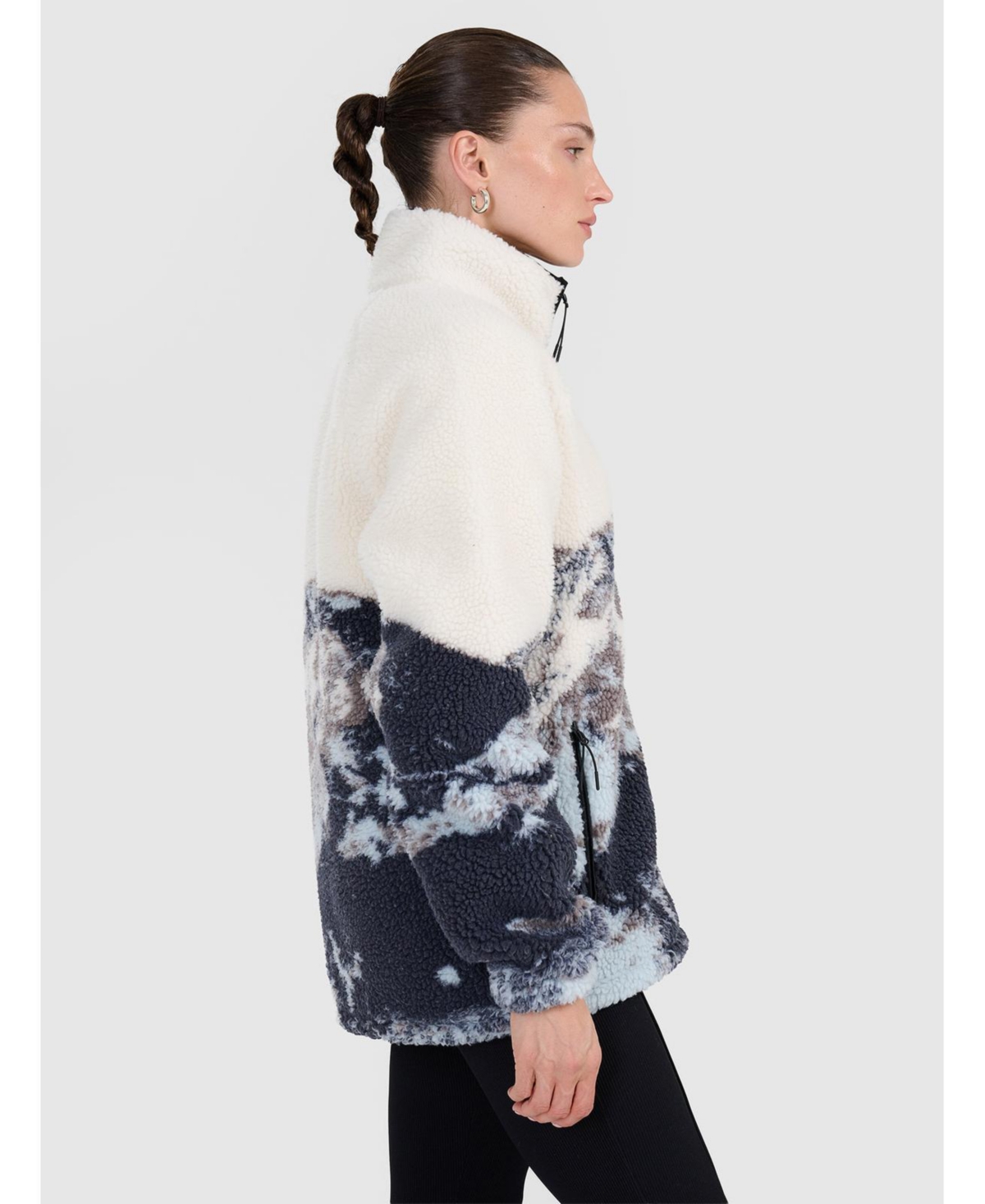 4F Women's Unisex sherpa fleece oversize with stand-up collar