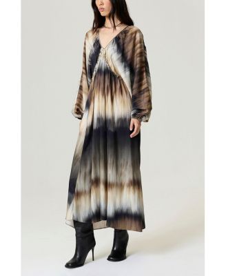 Women's Tie-Back Batik Print Maxi Dress