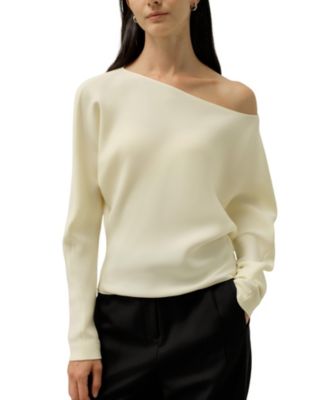 Women's Long Sleeve Gathered Silk Top
