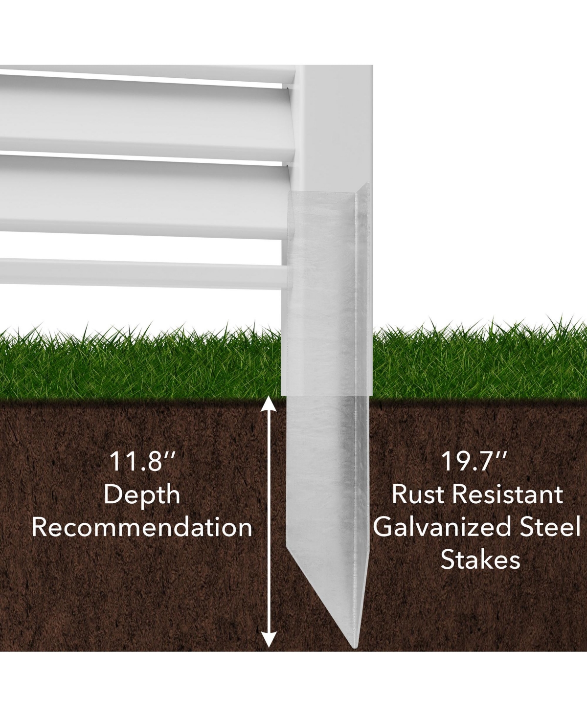 Casafield 48" x 48" Louvered Privacy Screen - Outdoor Vinyl Fence Panel Enclosure for Ac / Trash Bins / Pool Equipment - White