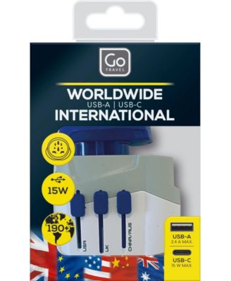 Worldwide USB-A and USB-C Travel Adaptor