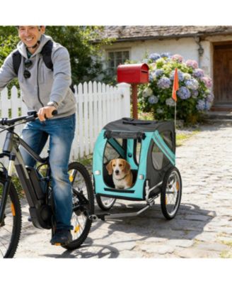 Dog Stroller Bicycle Carrier with 2 Wheels in Green