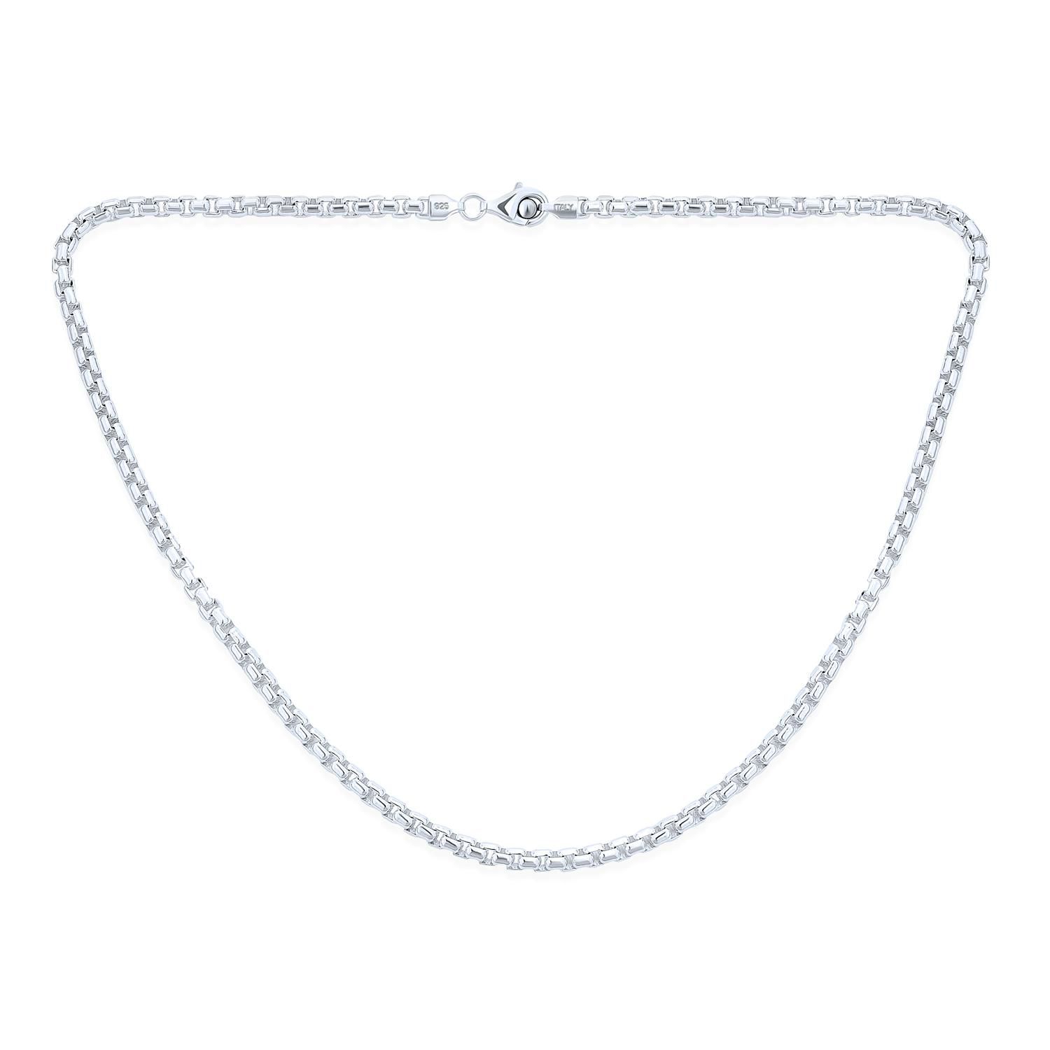 Heavy Solid 5MM Thick .925 Sterling Silver Box Link Chain Necklace 24"