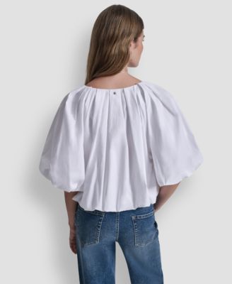 Petite Short-Sleeve Bubble Top