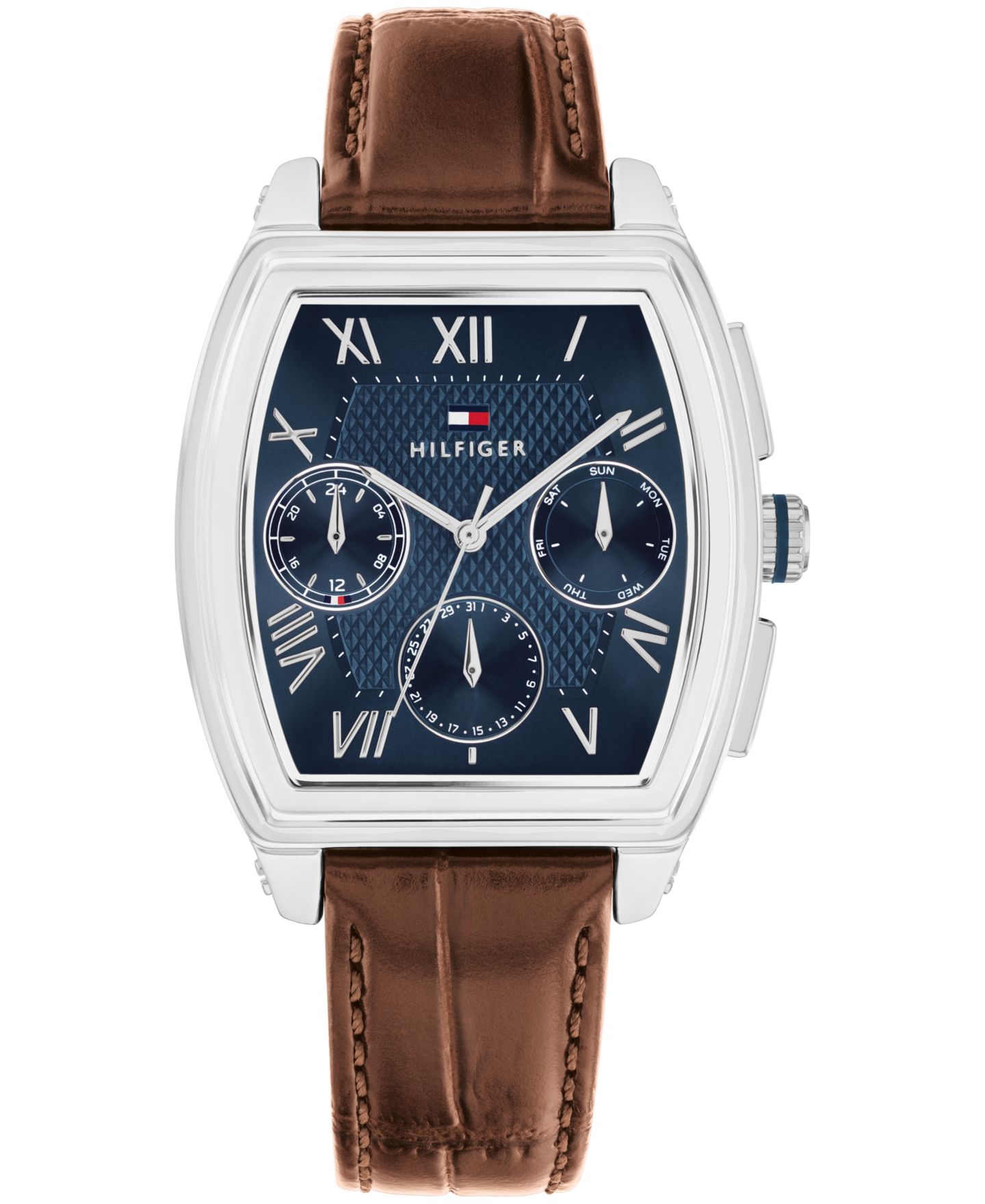 Мужские часы Tommy Hilfiger Multifunction Brown Leather Strap Watch, 36mm — фото 1