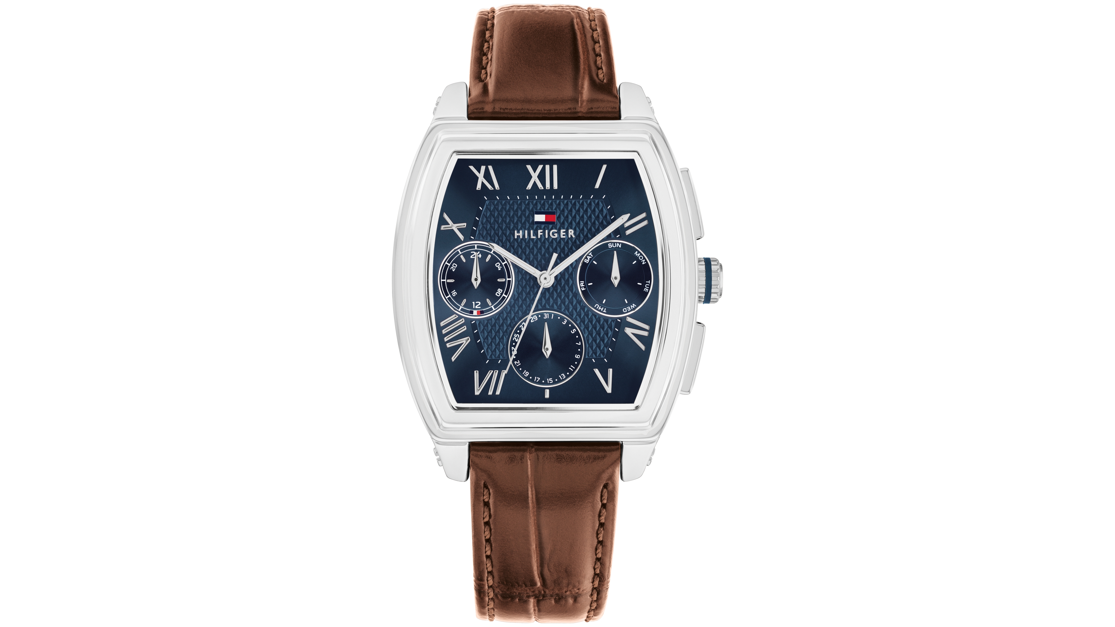 Tommy Hilfiger Men's Multifunction Brown Leather Strap Watch, 36mm