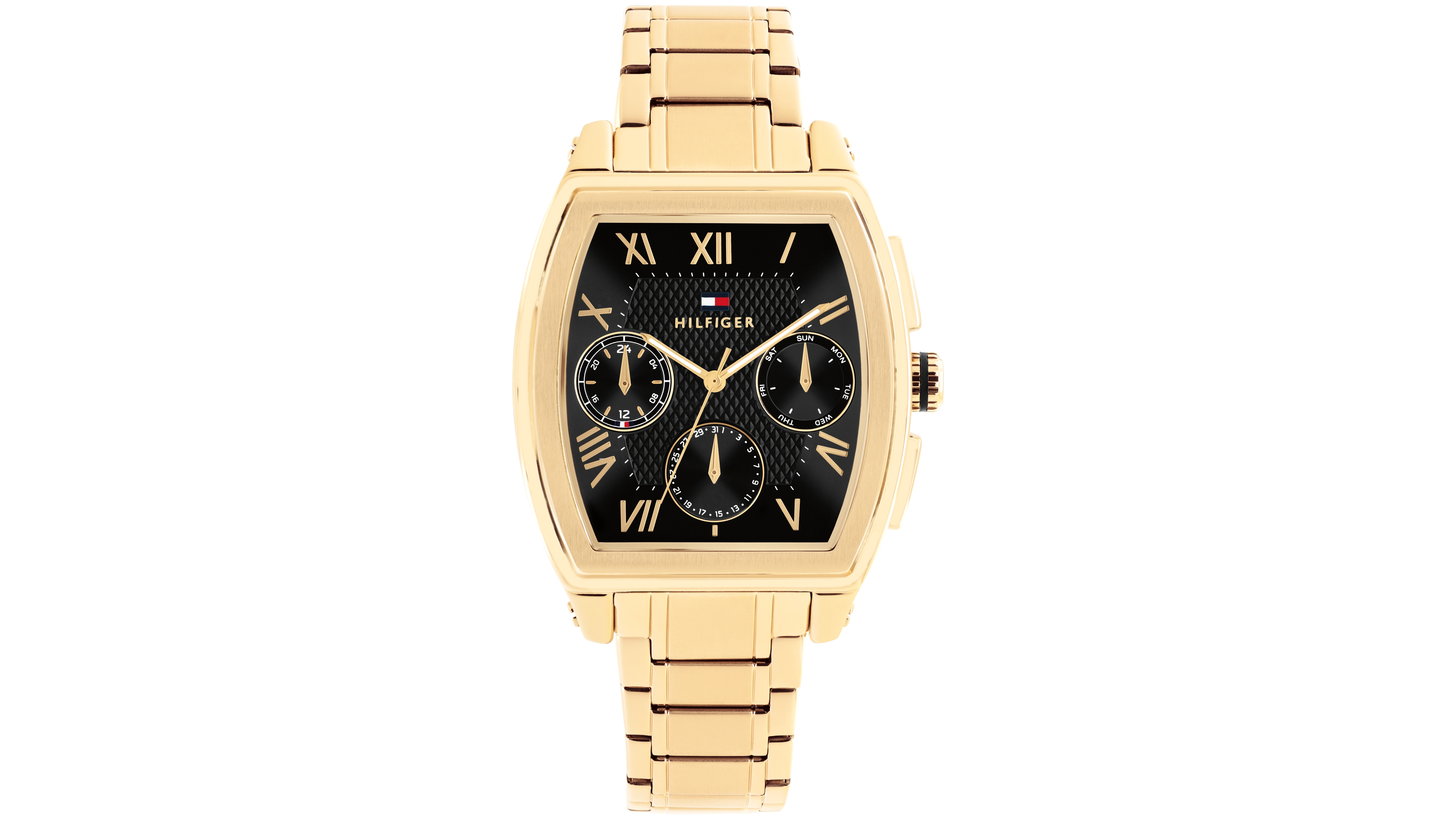 Tommy Hilfiger Men's Multifunction Gold Tone Stainless Steel Bracelet Watch, 36mm