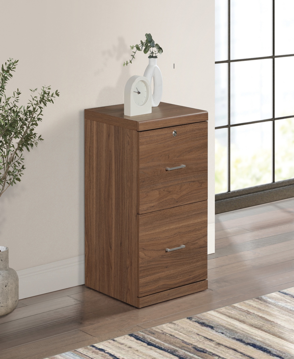 Osp Home Furnishings 28.5" Wood Alpine 2-Drawer Vertical File with Lockdowel Fastening System