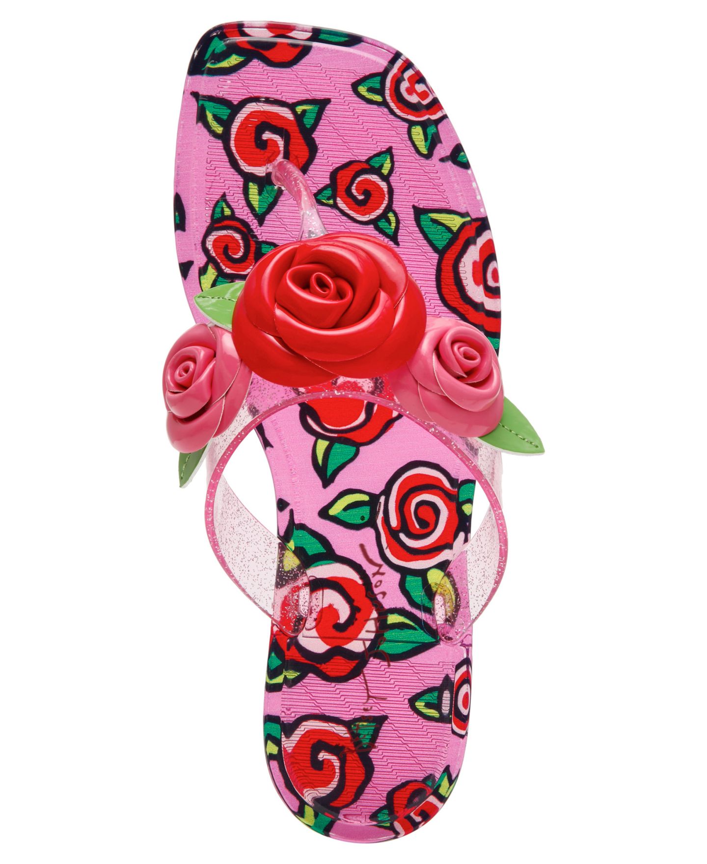Женские сандалии Betsey Johnson Trenten Rose Jelly Thong, цвет: Фуксия розовый — фото 4