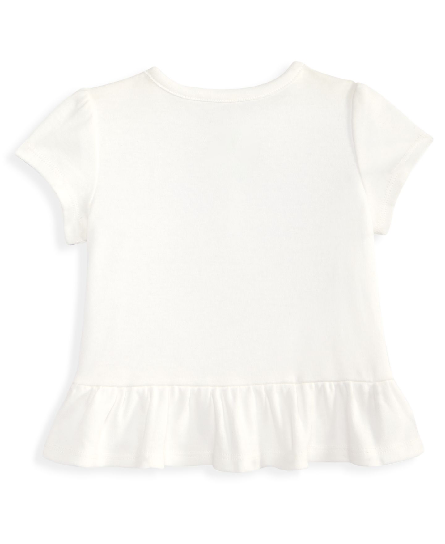 Футболка First Impressions Mix and Match Cat Face Peplum T-Shirt для девочек-малышей, цвет: Белый — фото 2