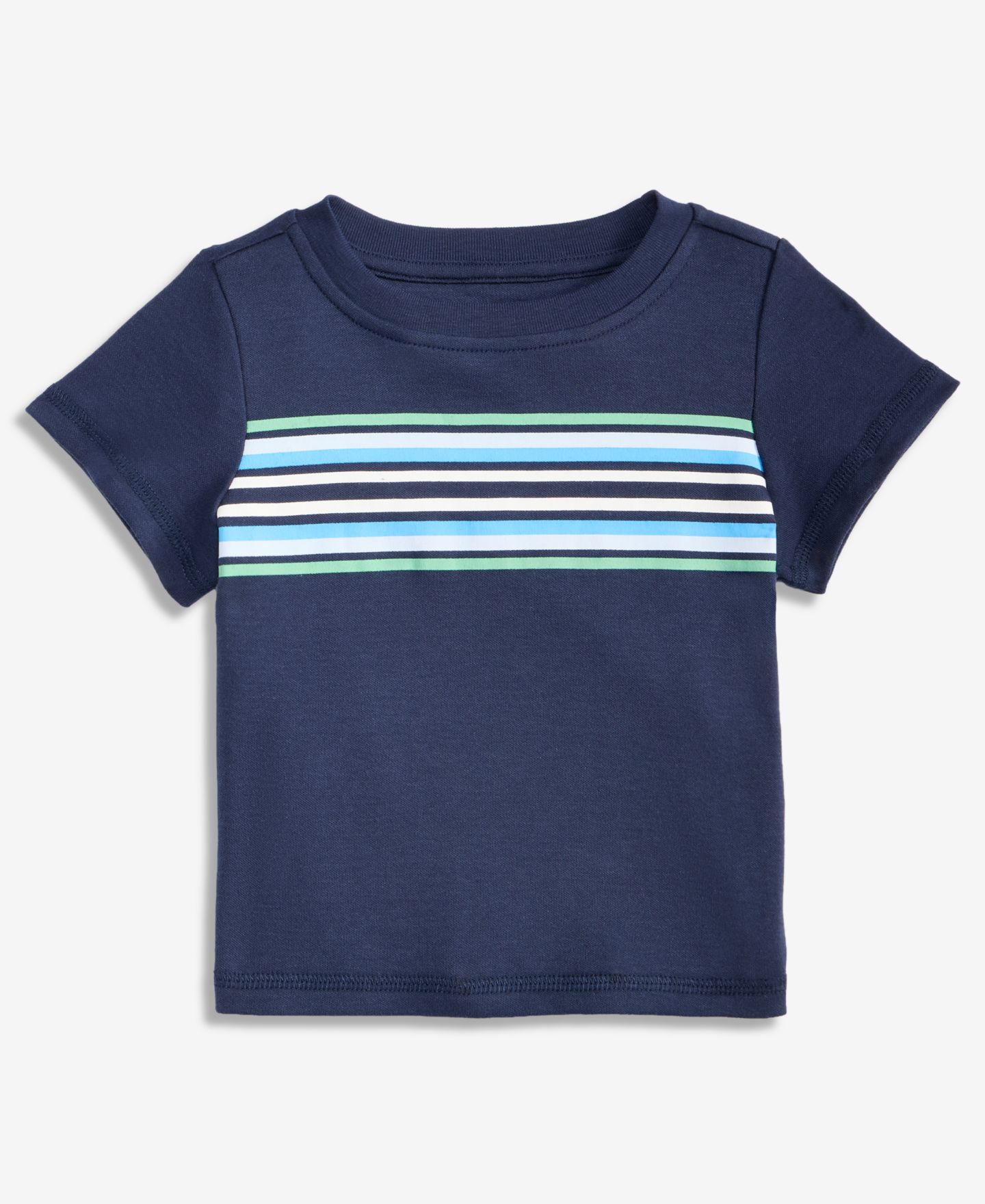 Футболка First Impressions Mix and Match Placed-Stripe T-Shirt для мальчиков-малышей, цвет: Тёмно-синий — фото 1