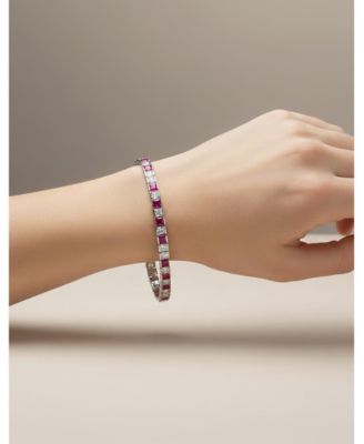 Modern Plated Alternating CZ Tennis Bracelet