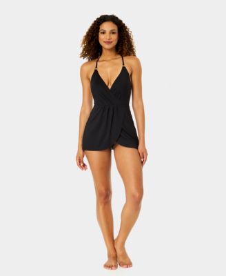 Solid  Surplice Swimdress