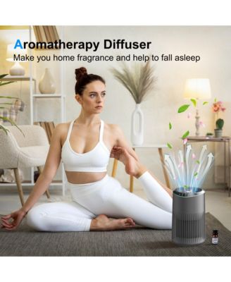 MORENTO Air Purifier 2-Pack (MR2566, Grey) – Removes Smoke, Pet Dander & Odors, Fragrance Sponge, Sleep Mode, Blue Ambient Light for Bedroom/Office