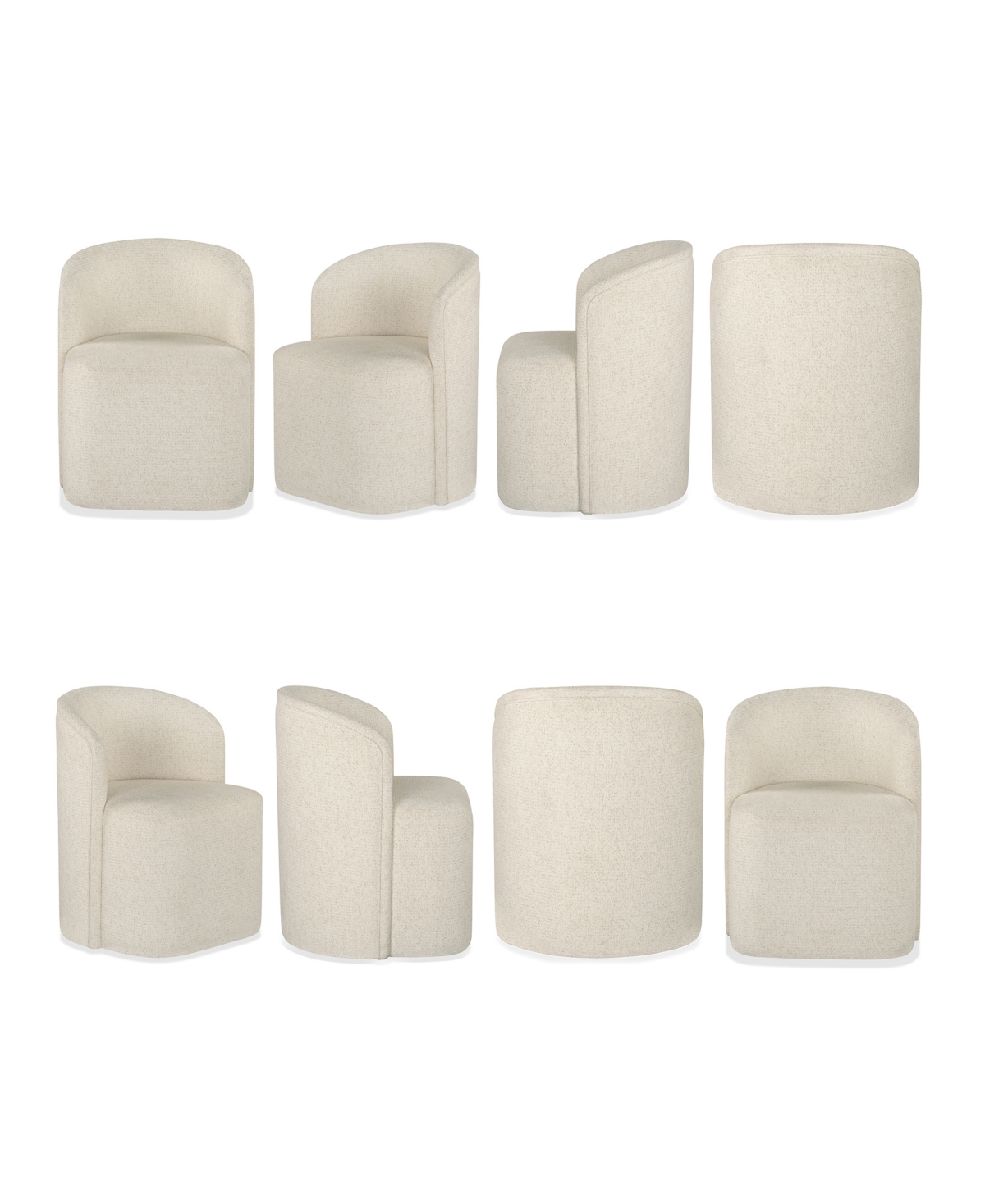 Furniture Marcel 8-Pc. Upholstered Barrel Side Chairs
