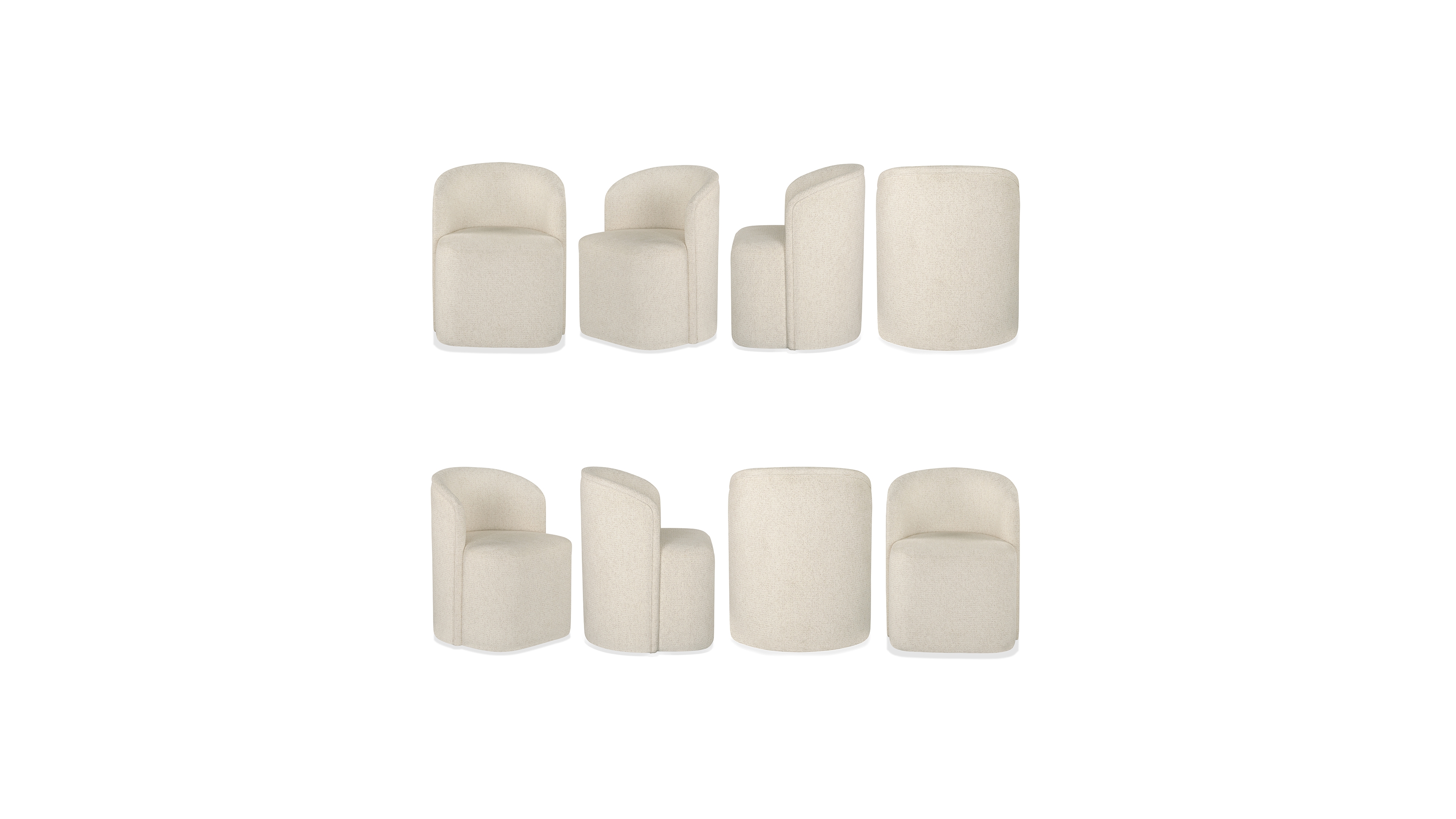 Furniture Marcel 8-Pc. Upholstered Barrel Side Chairs