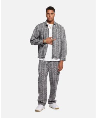 Men's Snake Skin Jacket Black Snake Print