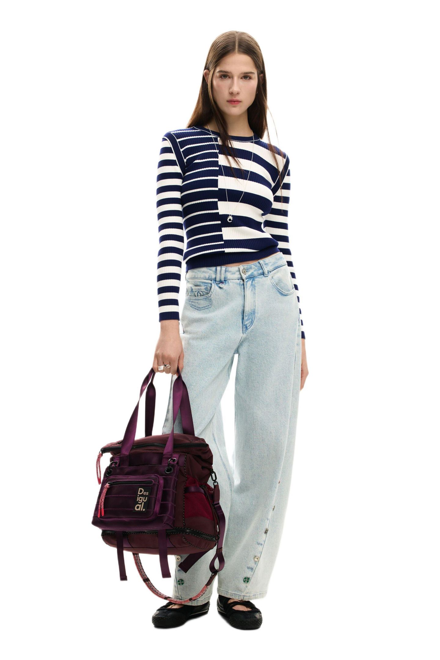 Рюкзак Desigual Large multiposition voyager, цвет: Яркий фиолетовый — фото 2