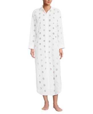 Women's Eyelet Button Down Maxi Cover-up Dress