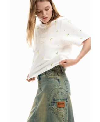 Women's Asymmetric denim skirt