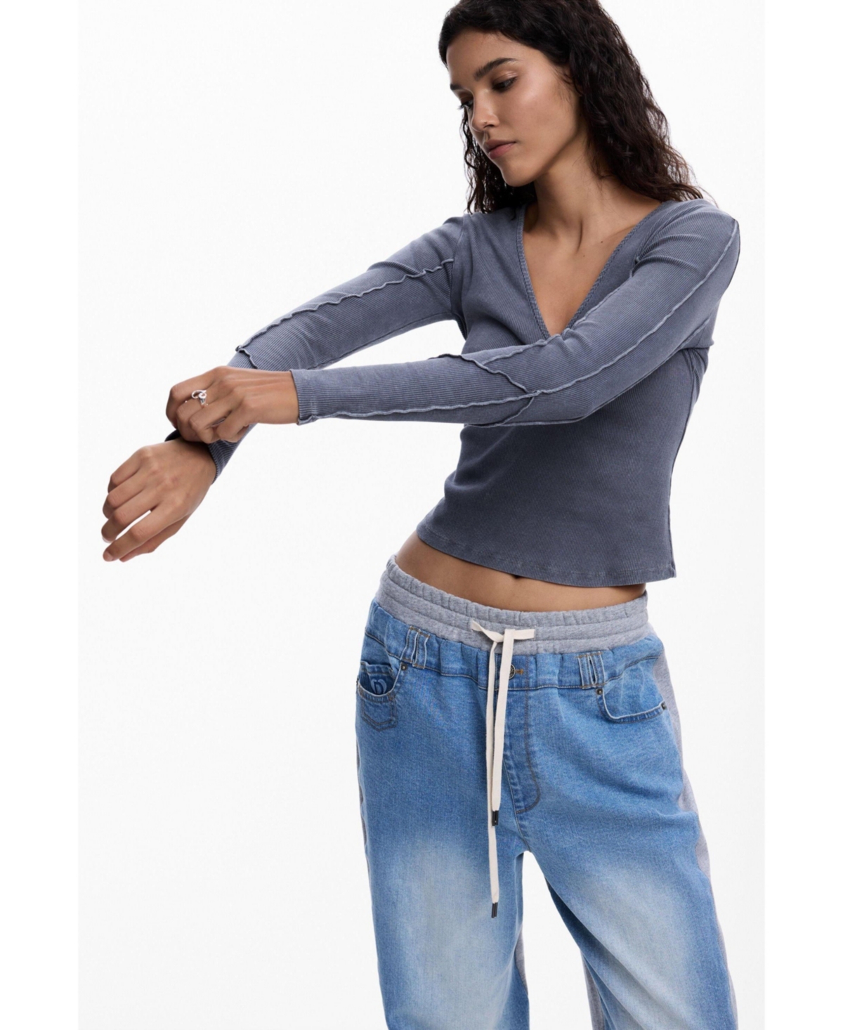 Desigual Women's Rib knot T-shirt