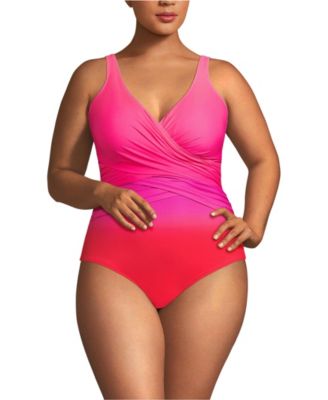 Plus Size G-Cup SlenderSuit Wrap One Piece Swimsuit