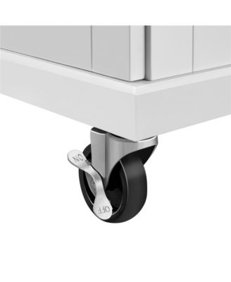 35” H Rolling Kitchen Island Cart with Spice Rack