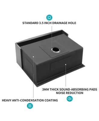 24x21x10inch Gunmetal Black Farmhouse Kitchen Sink Stainless Steel Apron Front 16 Gauge