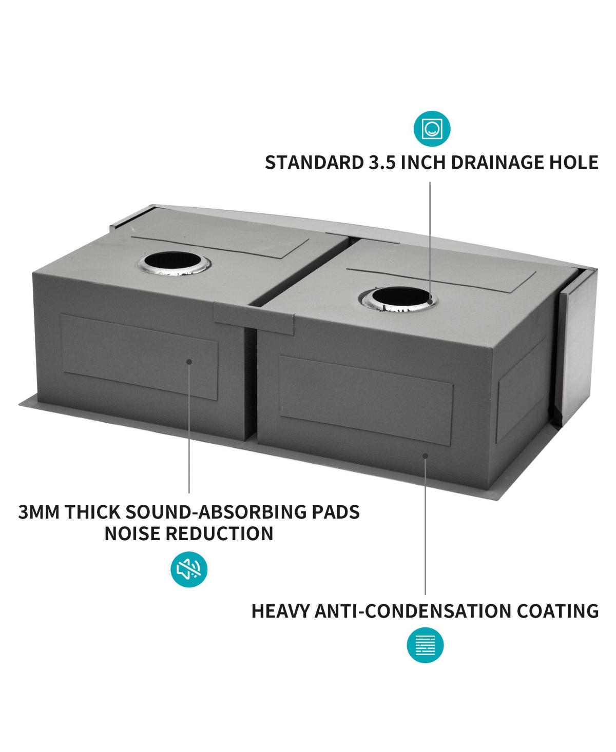 flynama 33x20x9inch Stainless Steel Farmhouse Kitchen Sink Double Bowl Apron Front 16 Gauge