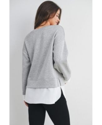 Maternity Casual Long Sleeve Layered Sweatshirt