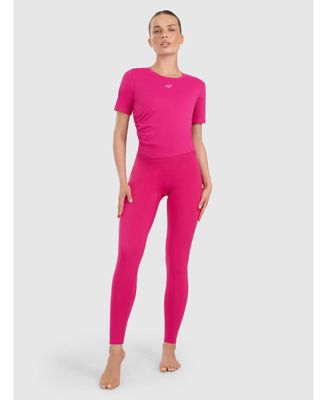 Women's quick-drying leggings for yoga and pilates - pink