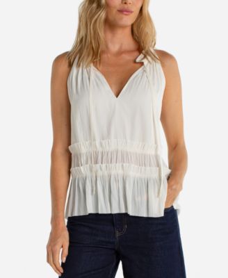 Women's Sleeveless Pull-On Woven Top