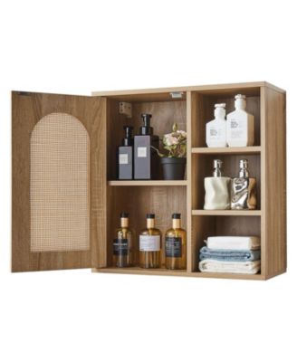 Wall Cabinet, Single Door, Adjustable Shelves, Over-Toilet Storage