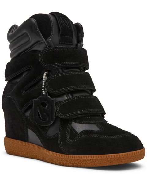 Женские кроссовки Steve Madden Mavis High Top Wedge, цвет: Чёрный замшевый