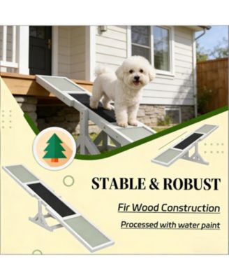 Wooden Dog  Agility Seesaw for Outdoor in White and Gray