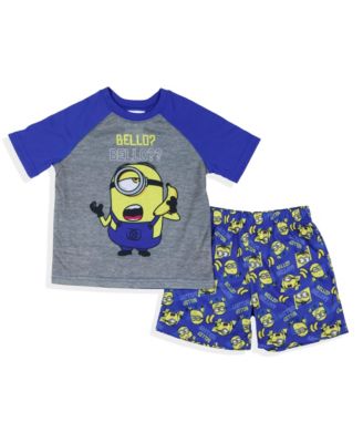 Despicable Me Boys' Minions Bello Raglan 2-Piece Toddler Pajama Short Set