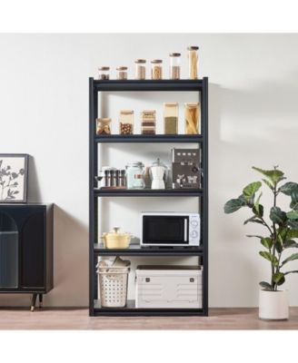 5-Tier Storage Shelves, 2000-Lb Capacity, 18"D x 36"W x 72"H, Adjustable Metal Utility Rack, Black
