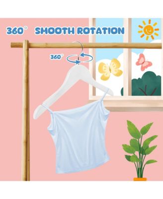 Kids Wooden Clothes Hangers, Baby Solid Wood Coat Shirt Top Hangers for Toddlers, Children, Youth's for Jackets, Dresses, Blouse, Overcoat