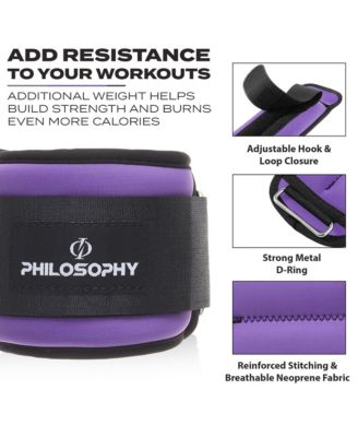 Adjustable Ankle/Wrist Weights, Set of 2 - 2 lb Each, 4 lb Total for Strength Training and Fitness