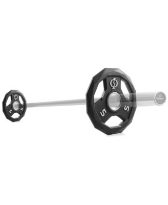 Set of 2 Rubber Coated 2-inch Olympic Grip Weight Plates (5 LB each) for Weightlifting