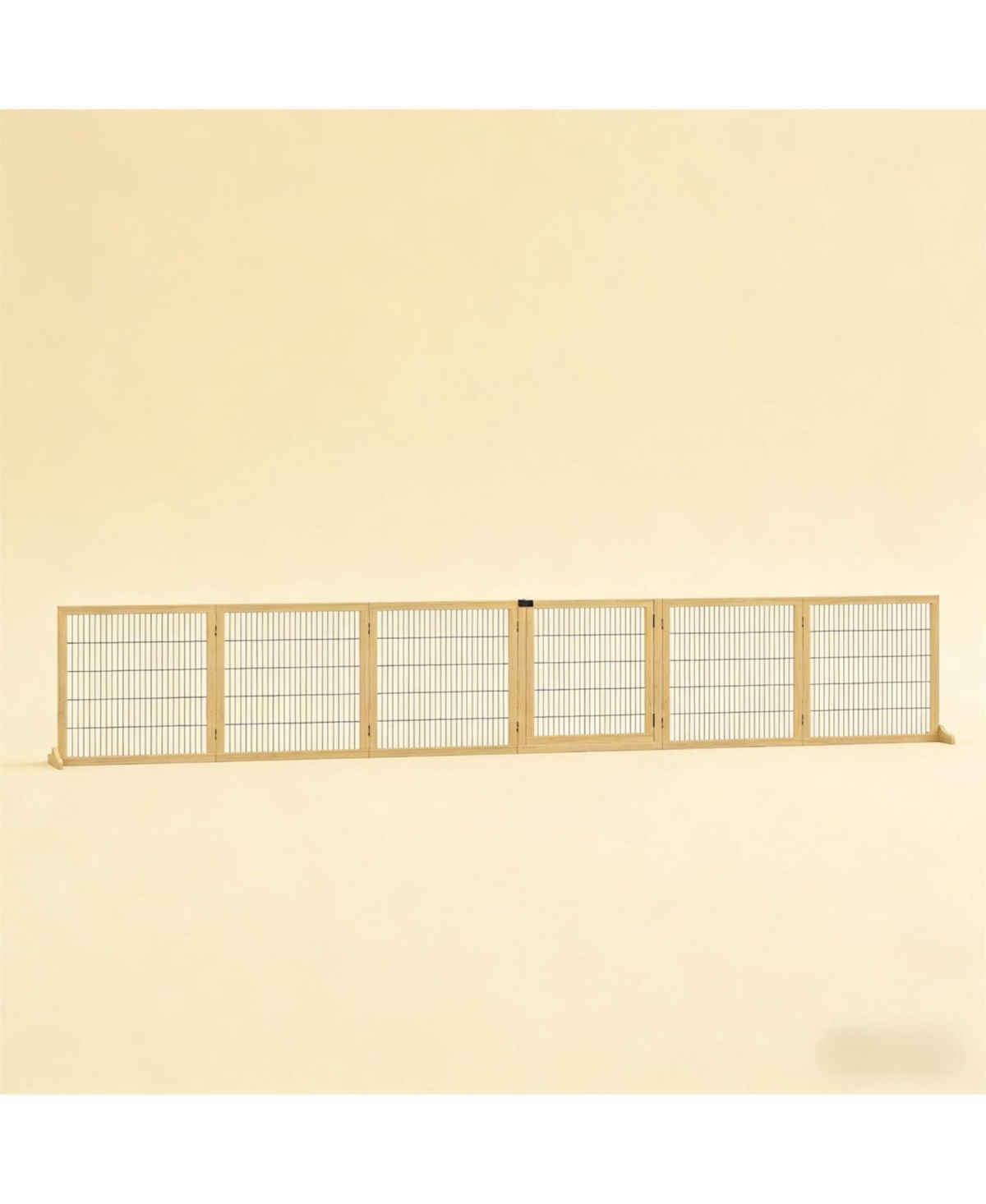 Aostirmotor 6-Panel Folding Dog Gate in Natural Wood