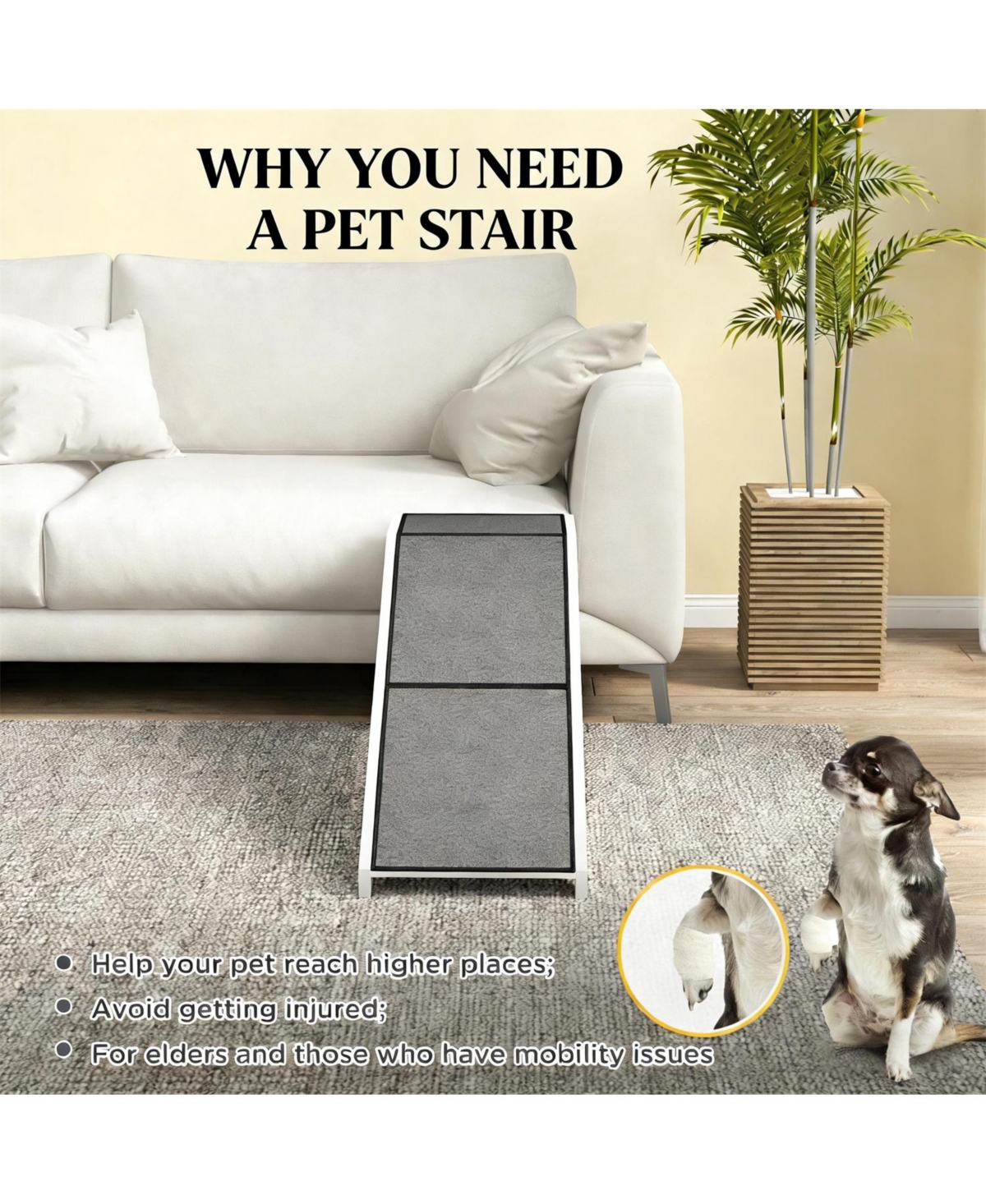 Aostirmotor Convenient Pet Ramp for Dogs in Black