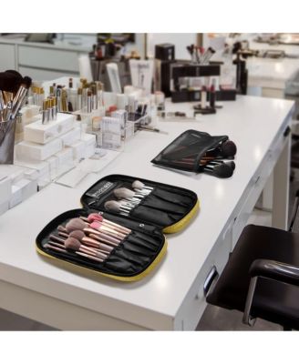 Travel Makeup Brush Holder Bag Cosmetic Brush Organizer Rococo Yellow