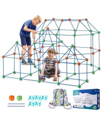 Kids Fort Building Kit with 180 Piece Construction Set for Creative STEM Play