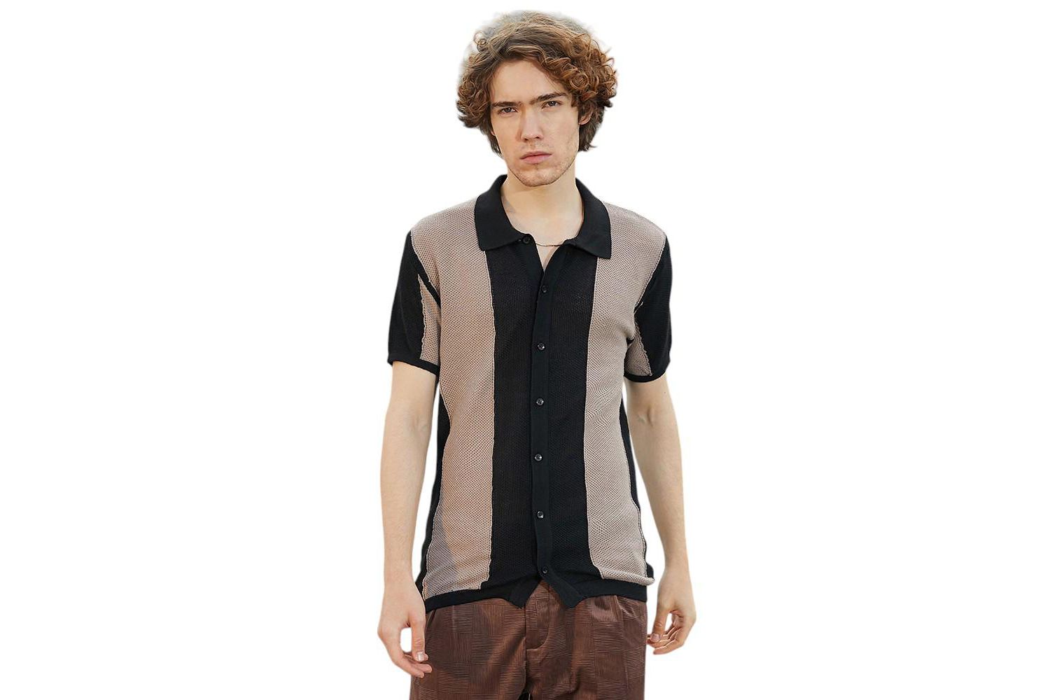 Men's Panel-Knit Slim-Fit Shirt