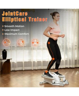 Mini Elliptical Machine with 3-Level Incline and LED Display, White