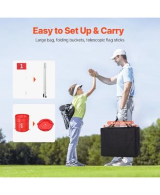 Backyard Golf Game, 3-Hole Chipping Practice Set for Family, Adults & Kids, Portable Outdoor Golf Game for Lawn, Yard or Beach