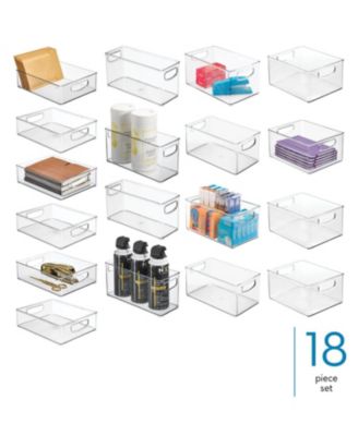 , 18-Piece Clear Bin Organization Set