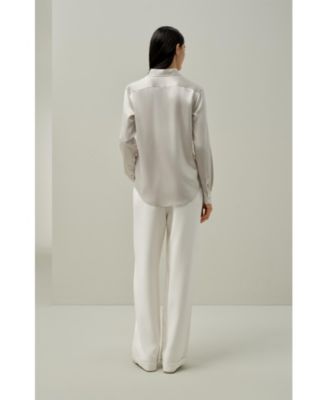 Women's Spread Collar Silk Shirt